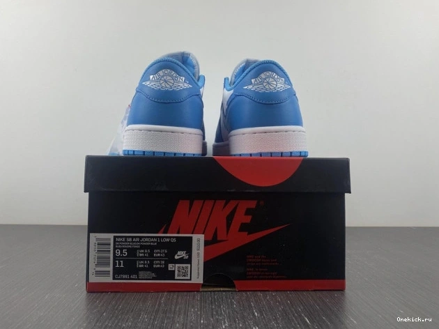 One Kick Low x UNC 1 Jordan SB Nike CJ7891-401 Air 0803